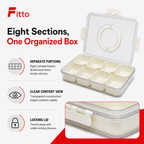96 Pieces Clear 8-Compartment Food Storage Box with Locking Lid, 29 × 21 × 6.5 cm