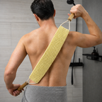 120 Pieces Long Bath Back Scrubber with Wooden Handles, Off-White, 10 x 50 cm, 1 Piece