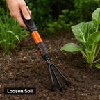 120 Pieces 3-Tine Hand Garden Cultivator, 35 cm, Black and Orange, 1 Piece