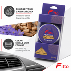 96 Pieces Car Air Fresheners, Violet & Santal Scent, 42g Round Fragrance Unit for Vehicle Interiors
