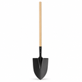 96 Pieces Long-Handle Garden Digging Shovel, 122 cm, Black and Natural Wood, 1 Piece