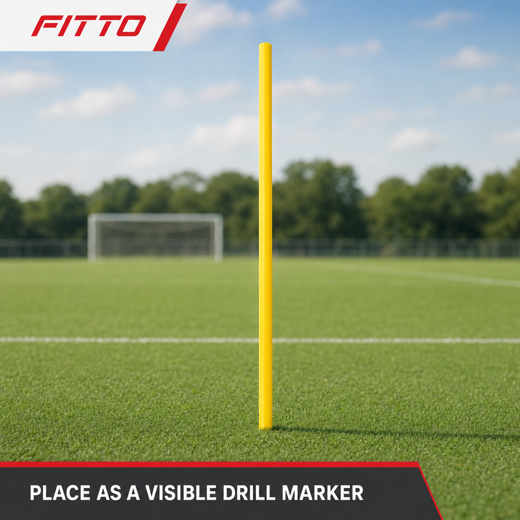 144 Pieces Plastic Soccer Training Pole, 120 cm, Yellow