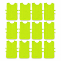48 Pieces Sports Training Bibs with Side Straps, Standard Size, Neon Green, 12-Piece Pack