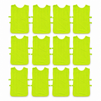 48 Pieces Sports Training Bibs with Side Straps, Standard Size, Neon Green, 12-Piece Pack