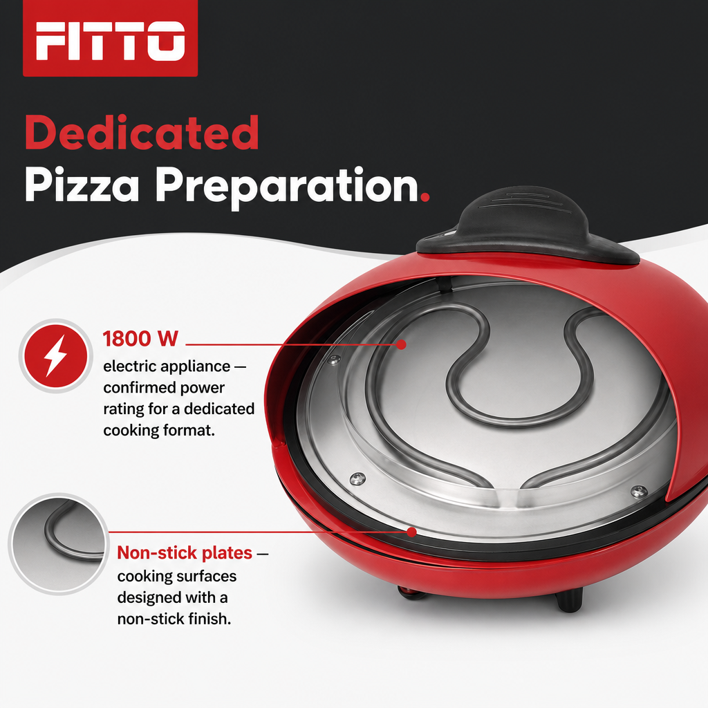 48 Pieces Electric Pizza Maker, 1800 W Red Countertop Appliance with Non-Stick Plates, 1 Piece