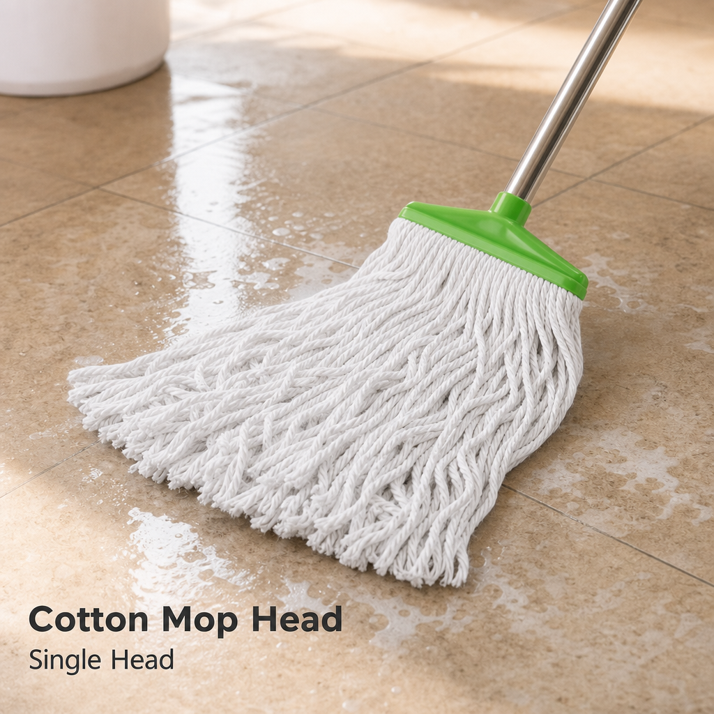 96 Pieces Cotton Mop Head 400 g, Green and White, Single Replacement Cleaning Head