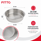 72 Pieces Stainless Steel Rice Strainer, 25 cm Round Kitchen Sieve