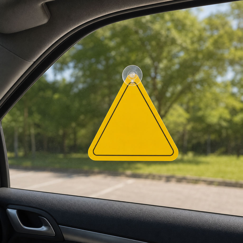 120 Pieces Car Safety Warning Signs with Suction Mount, Yellow Triangle, 18 x 18 cm