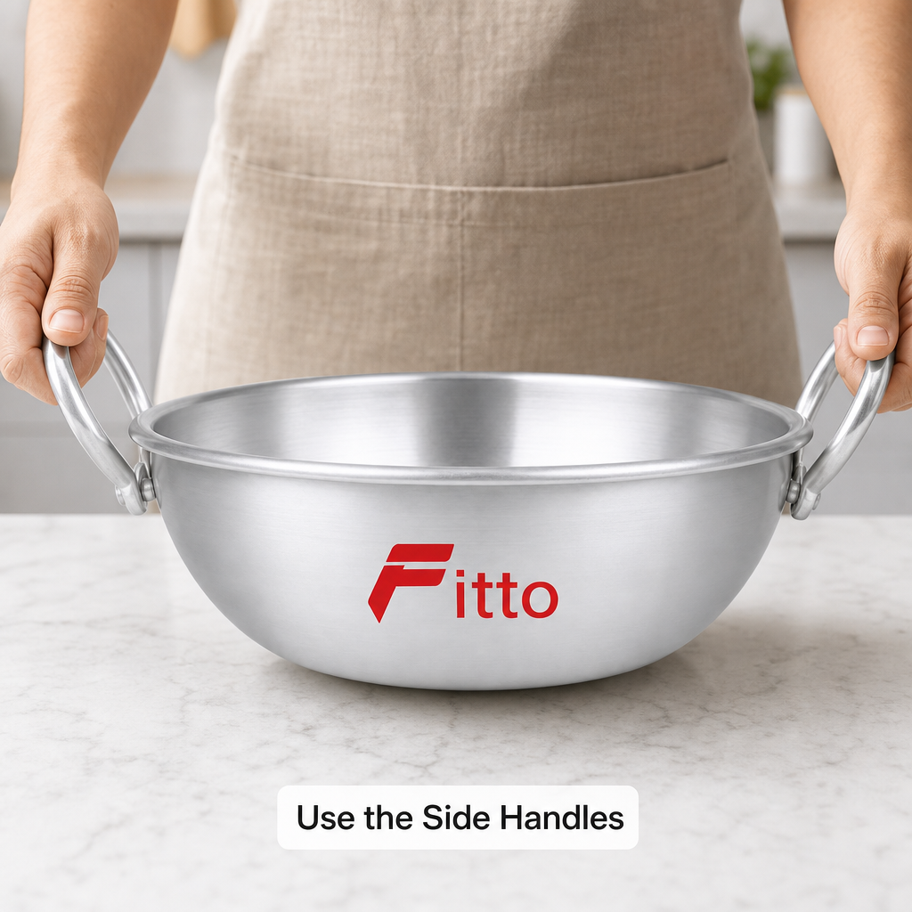 96 Pieces Aluminium Handi Cooking Pot with Dual Side Handles, 10 Inch Round Cookwares