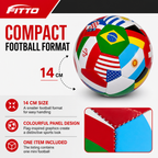 120 Pieces Mini Football With Country Flag Design, Multicolour Panel Style, 14 cm