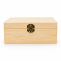 96 Pieces Wooden Storage Box, 6 x 4 Inch, Natural Wood Organizer with Front Clasp