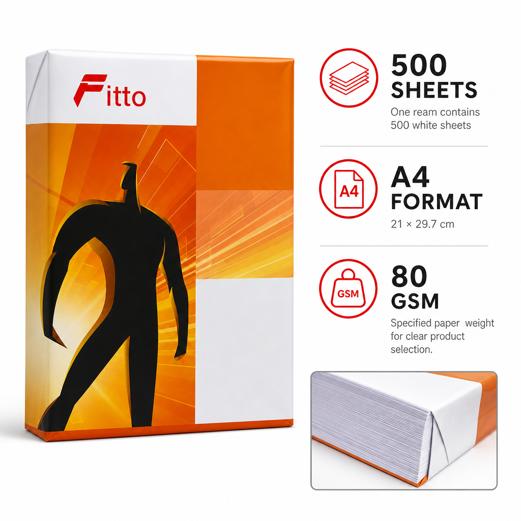 96 Pieces White A4 Copier Papers, 80 GSM, 21 × 29.7 cm, 500 Sheets for Printing and Copying