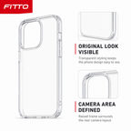 144 Pieces Crystal Clear Transparent Phone Cases for iPhone 14 Pro with Raised Camera Frame
