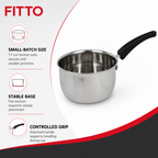 72 Pieces Stainless Steel Flat Bottom Saucepan, 17 cm