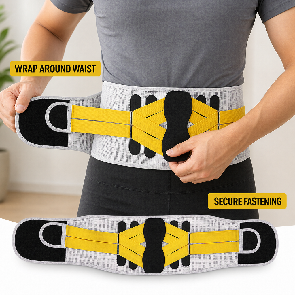 60 Pieces Wide Waist Support Belt, Adjustable Back Brace, Yellow and Black, 1 Piece