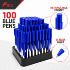 72 Pieces Retractable Gel Pens 0.7mm, Blue Ink, 100 Pieces