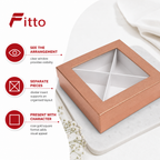 96 Pieces Chocolate Presentation Box with Clear Window and Divider Insert, Rose Gold Square, 20 × 20 × 5 cm, 1 Piece