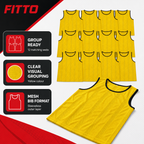 48 Pieces Mesh Sports Training Bib Vests, Small Size, Yellow, 12-Piece Pack