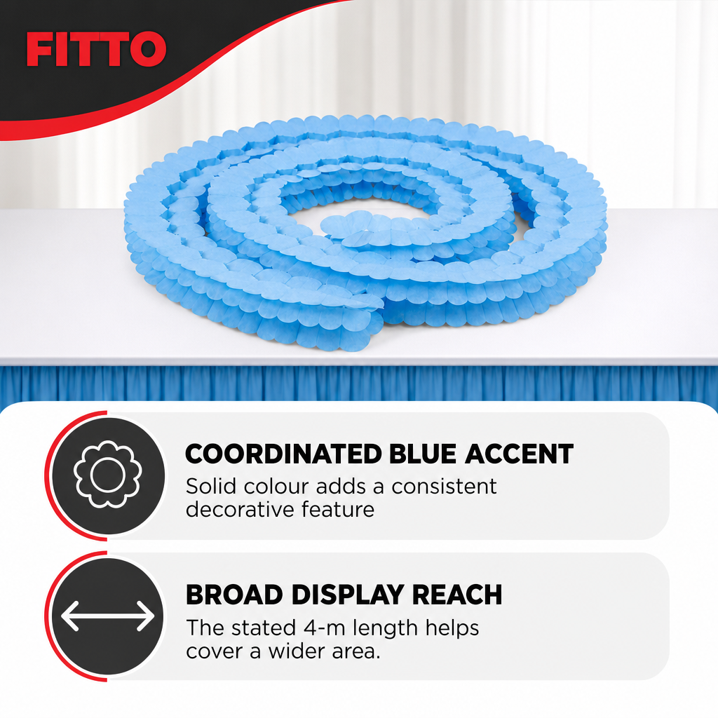 240 Pieces Blue Solid Colour Paper Garland, 4 m x 16 cm, 1 Piece