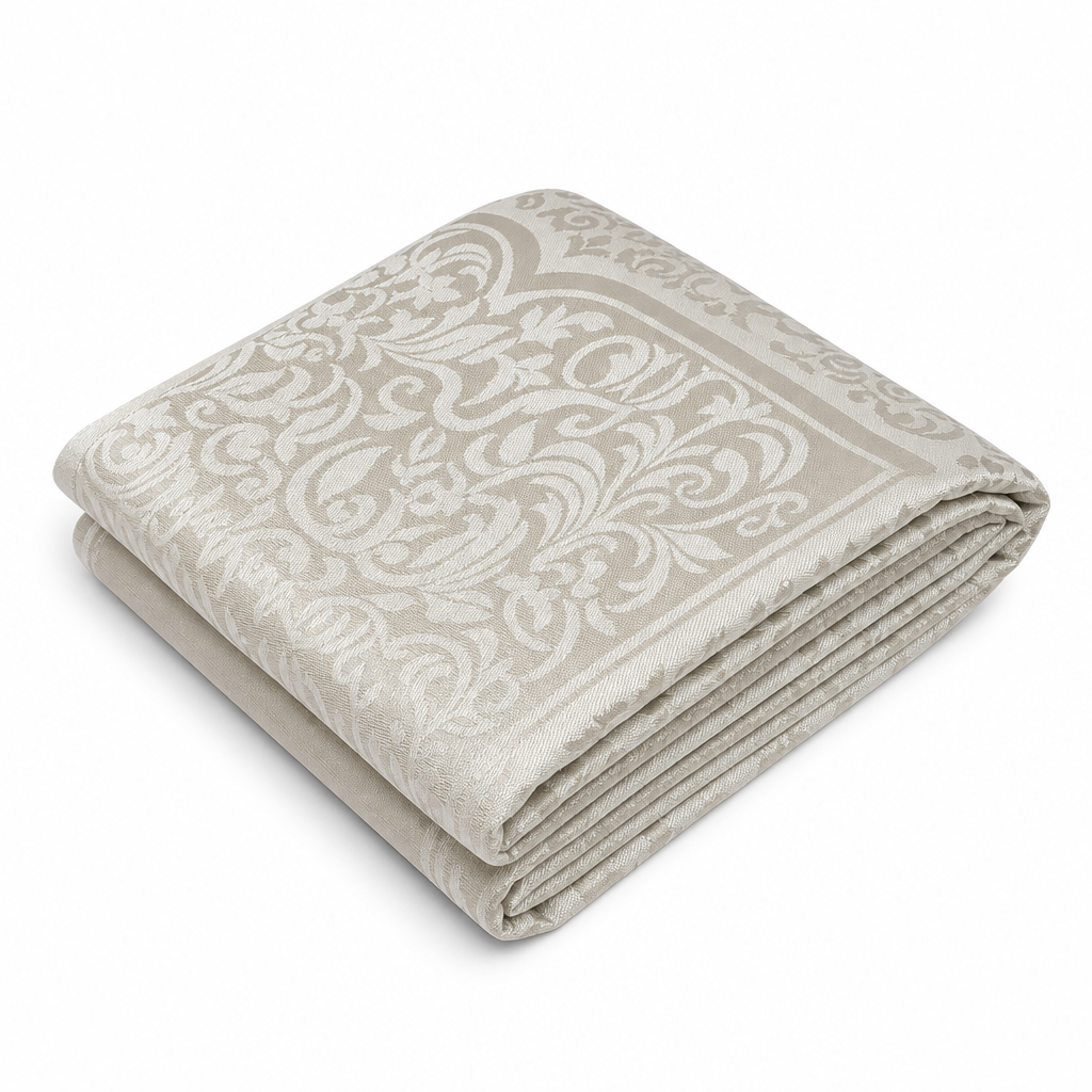 96 Pieces Silk Travel Prayer Mats, Syrian Style, Beige, Foldable Religious Mat