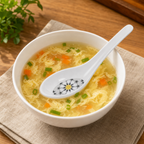 240 Pieces Melamine Chinese Soup Spoon, White Floral Pattern, 15 cm