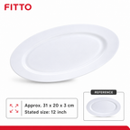 96 Pieces Oval Serving Plate, White, 12 Inch