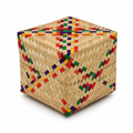 96 Pieces Woven Cube Storage Box with Lid, Multicolour Pattern, 3 x 3 Inch