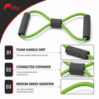 96 Pieces Soft Expander Resistance Bands with Foam Handles, Medium, Green