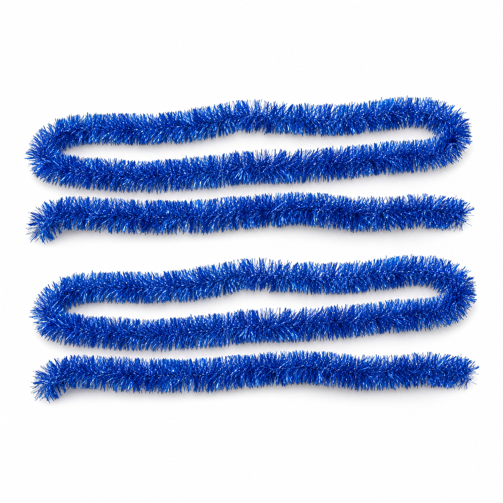 96 Pieces Blue Tinsel Party Decorations, 12 cm x 12 m, 2 Pieces for Events and Celebrations