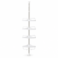 60 Pieces White Multi-Tier Corner Shower Caddy and Bathroom Storage Shelf, 1 Set