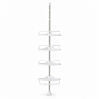 60 Pieces White Multi-Tier Corner Shower Caddy and Bathroom Storage Shelf, 1 Set