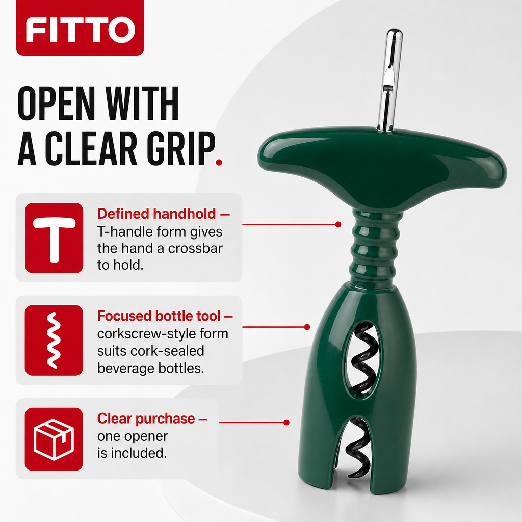 120 Pieces T-Handle Corkscrew Bottle Opener, Green Manual Beverage Opener, Single Piece