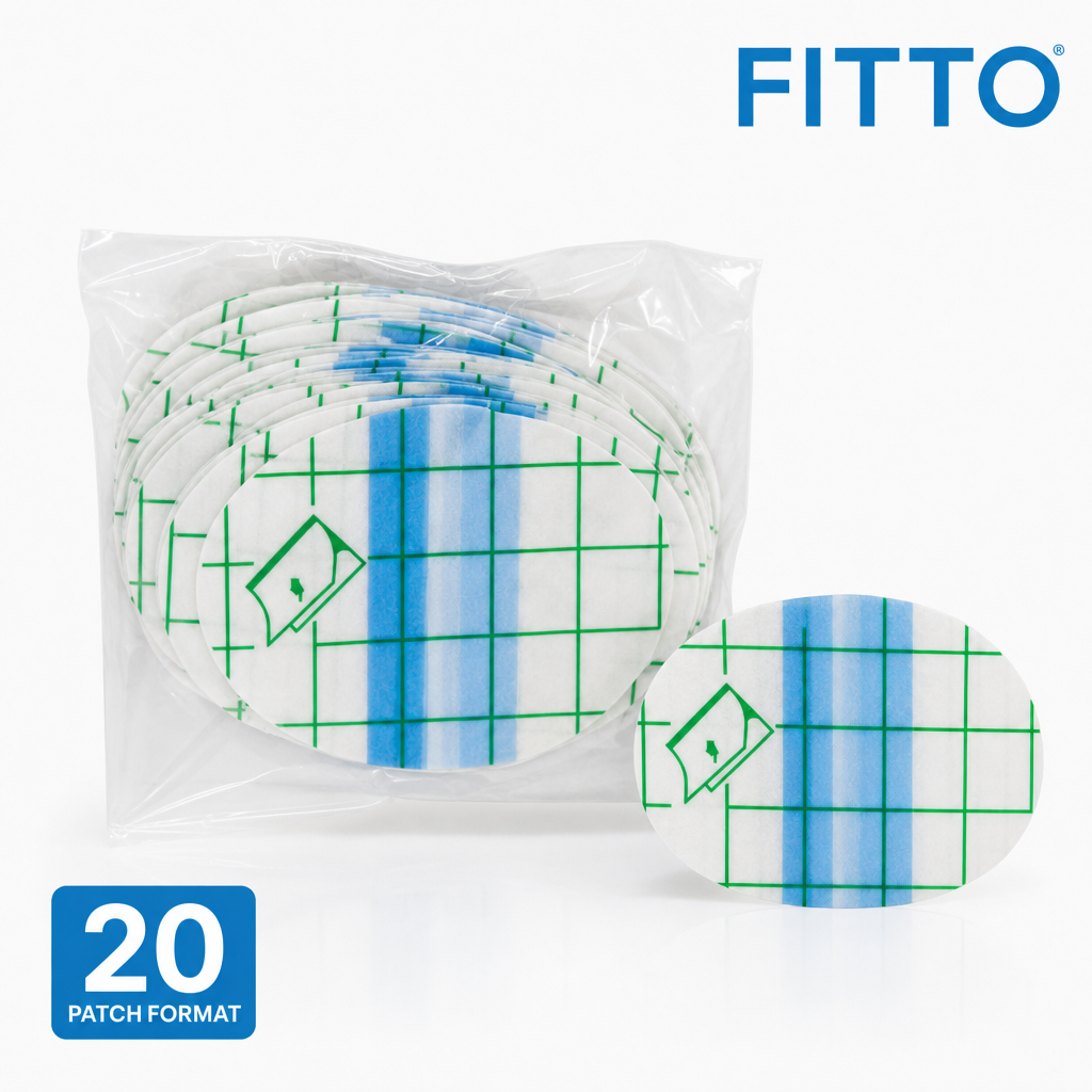 144 Pieces Water-Resistant Ear Patcheses, 20 Pieces, White and Blue