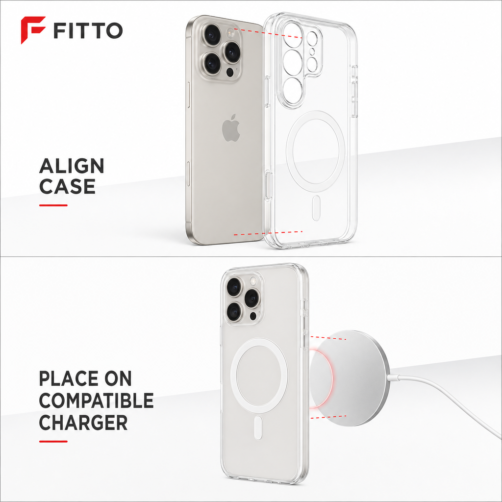 96 Pieces Crystal Clear Magnetic Phone Cases with Ring for Wireless Charging and Raised Camera Protection for iPhone 16 Pro