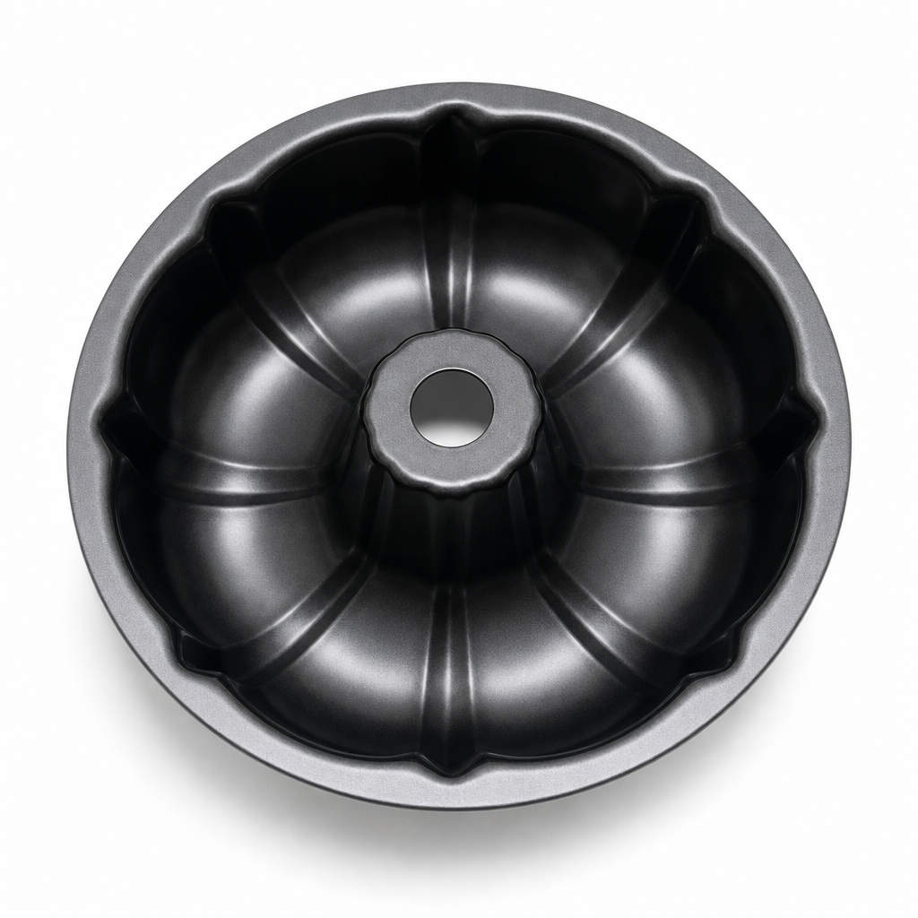 96 Pieces 26 cm Fluted Carbon Steel Non-Stick Bundt Cake Mold, Black, 1 Piece