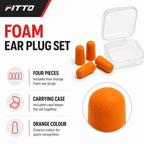 144 Pieces Orange Foam Ear Plugses with Carrying Case, 4 Pieces