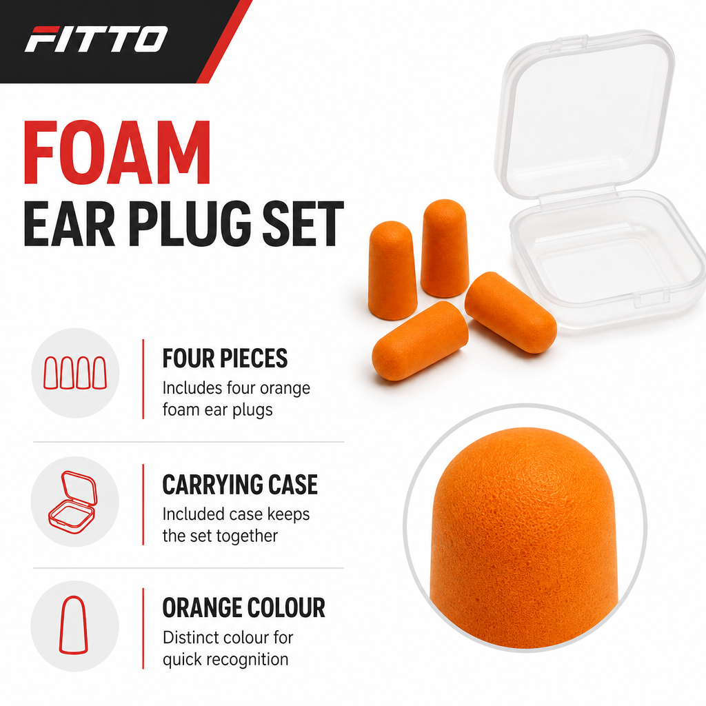 144 Pieces Orange Foam Ear Plugses with Carrying Case, 4 Pieces