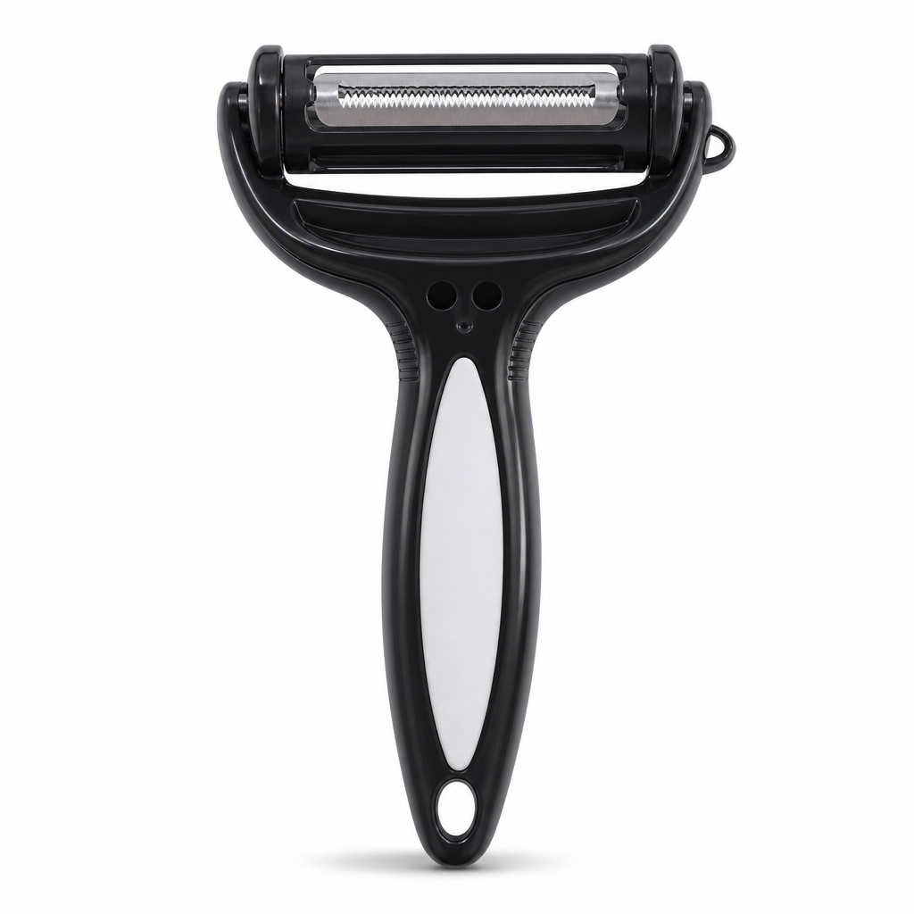 144 Pieces 3-in-1 Rotary Vegetable Peeler, Black, Three Blade Options for Fruit and Vegetable Preparation