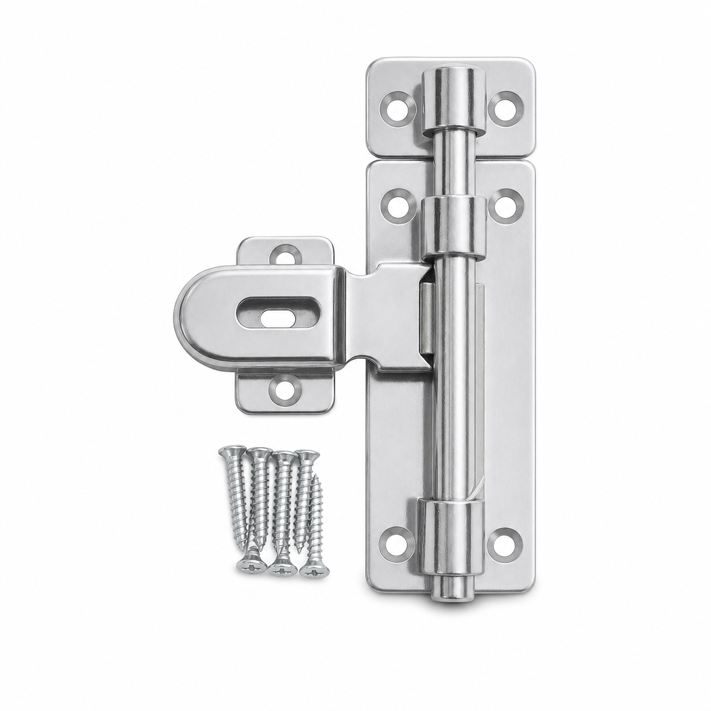 144 Pieces Sliding Tower Bolt Door Latch, 4 Inch, 10.2 cm, Silver, 1 Set