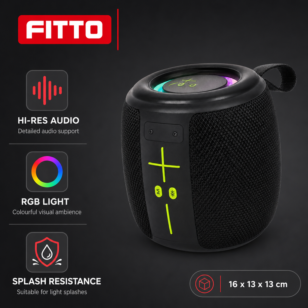 60 Pieces Portable Mini Speaker with Hi-Res Audio, RGB Light and Splash Resistance, 16 x 13 x 13 cm