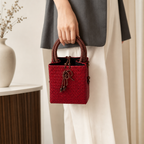 72 Pieces Mini Woven Handbags with Top Handles, Red, 16 x 13 x 8 cm