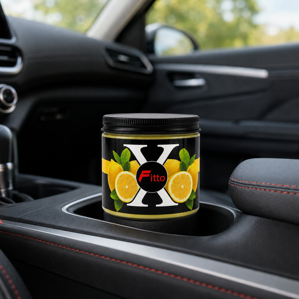 120 Pieces Car Air Fresheners Jelly, Lemon Scent, 9 cm Round Jar for Vehicle Interior