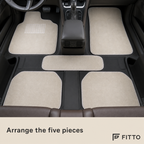 60 Pieces Carpet Universal Car Floor Mat Set, Beige, 5-Piece