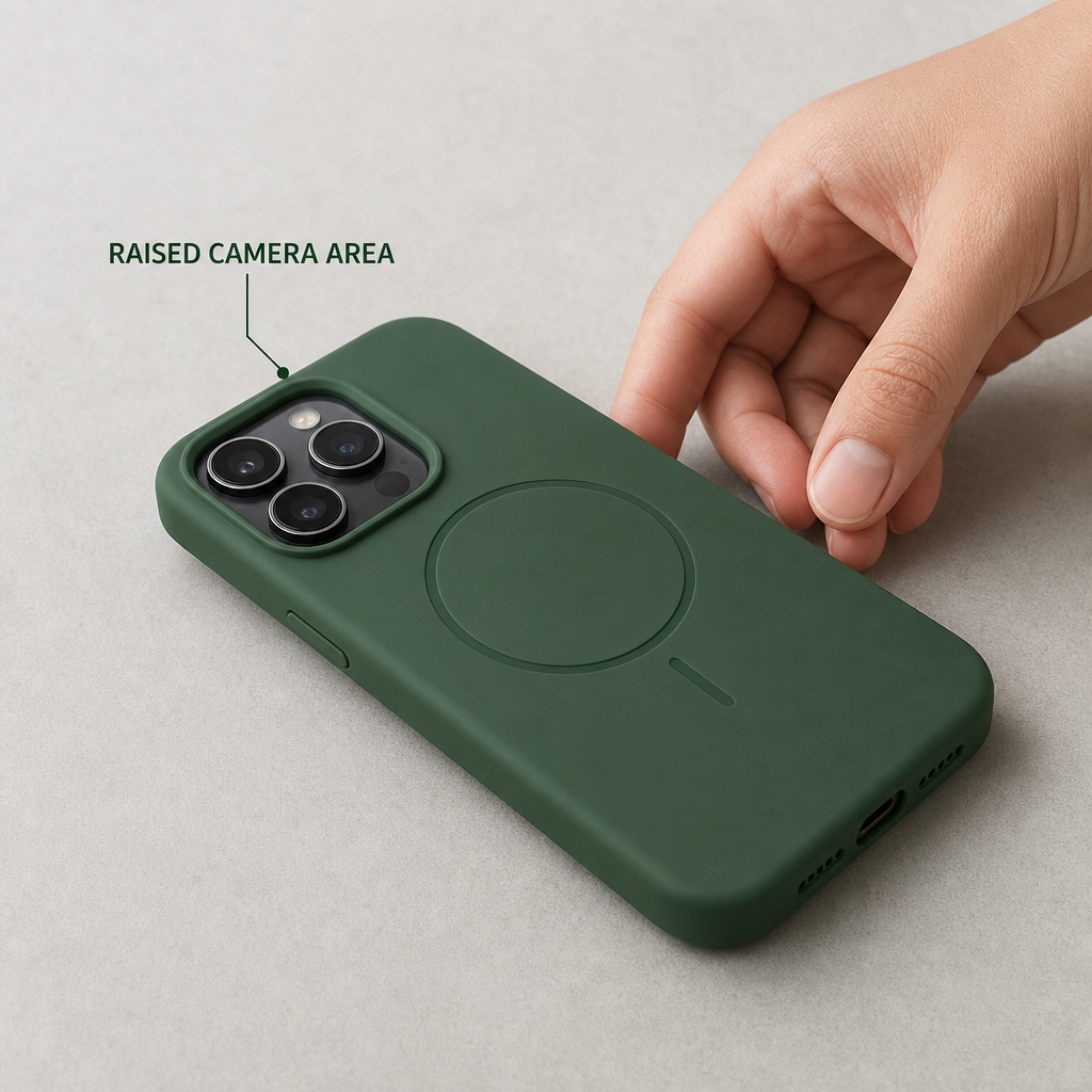 120 Pieces Silicone Magnetic Phone Cases with Raised Camera Protection, Green