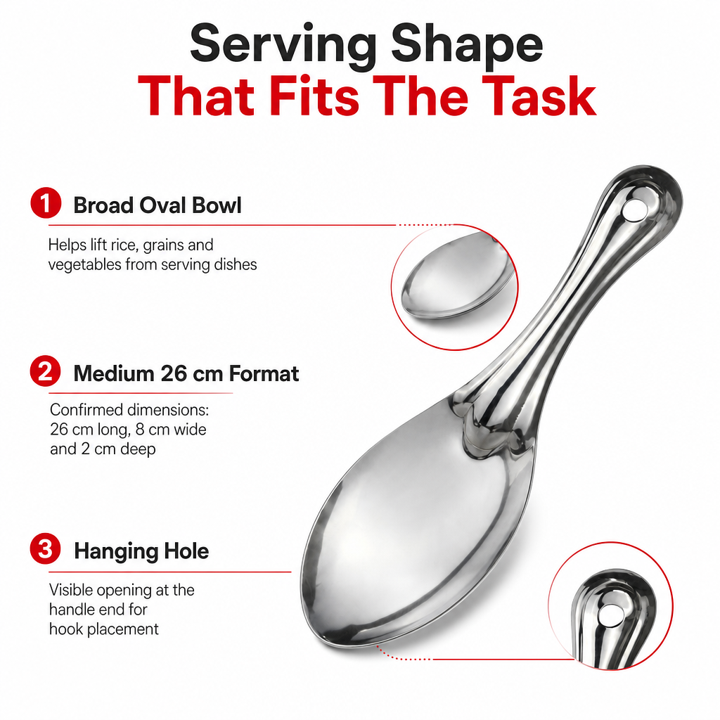 96 Pieces Stainless Steel Rice Serving Spoon, Medium, 26 cm