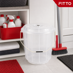 96 Pieces Transparent Plastic Bucket with Lid and Carry Handle, 9 Litre