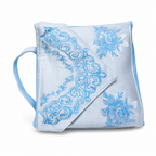 96 Pieces Prayer Mats with Carry Strap, Travel Size, Light Blue Floral Design, 1 Piece