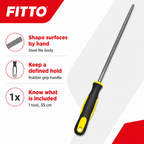 96 Pieces Steel Hand File with Rubber Grip Handle, 35 cm, Black and Yellow