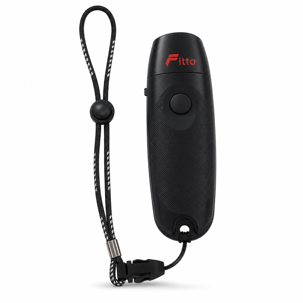 72 Pieces Electronic Sports Whistles with Wrist Lanyard, Handheld Button, Black
