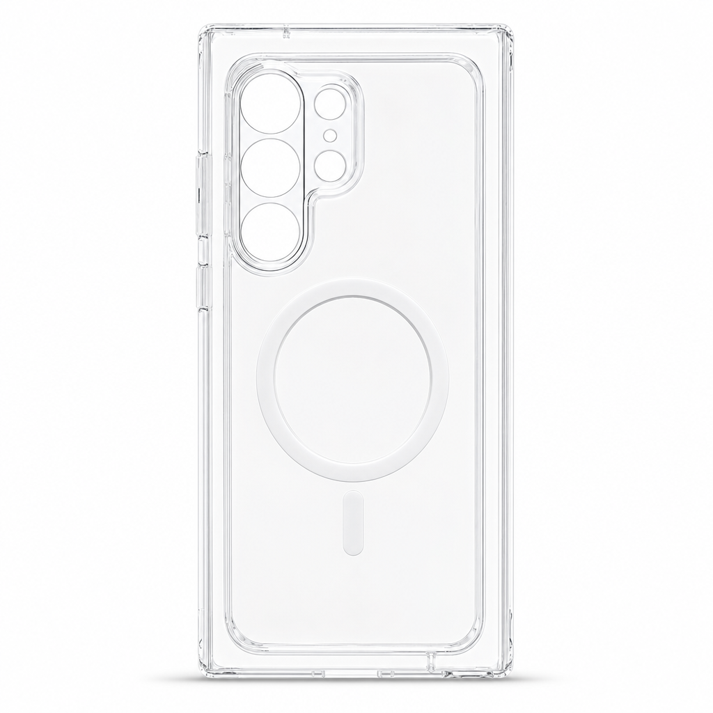 96 Pieces Crystal Clear Magnetic Phone Cases with Ring, Raised Camera Protection and Wireless Charging Support